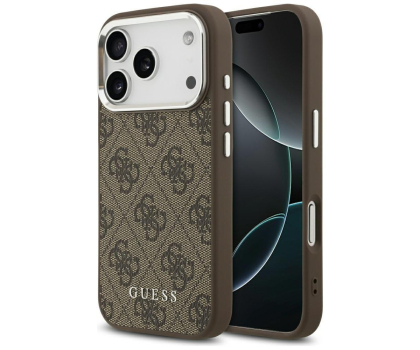 Etui do telefonów Guess 4G Classic Logo MagSafe do iPhone 17 Pro brązowy